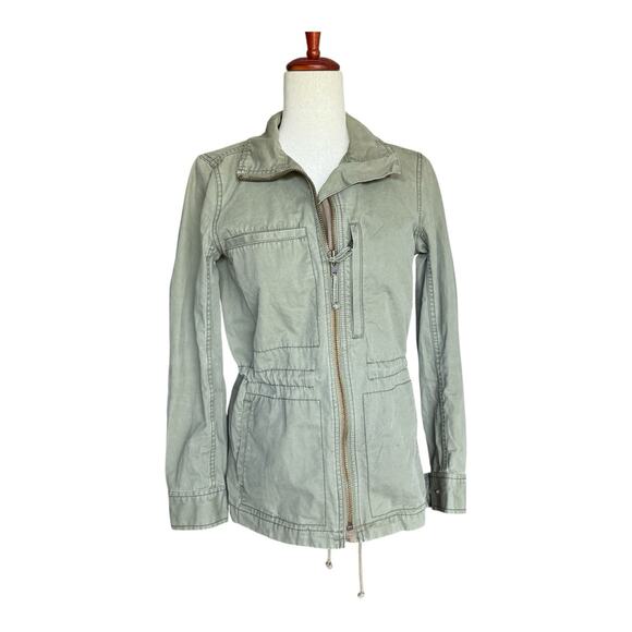 Madewell Fleet Jacket Women’s Green Military Field Zip Utility Cotton Pockets S - Picture 2 of 16